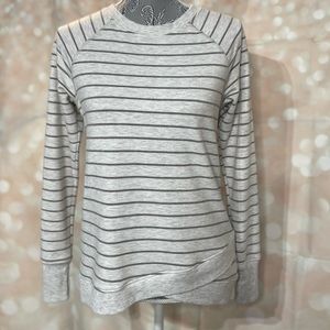 Danskin grey & white striped French terry tunic top in XS